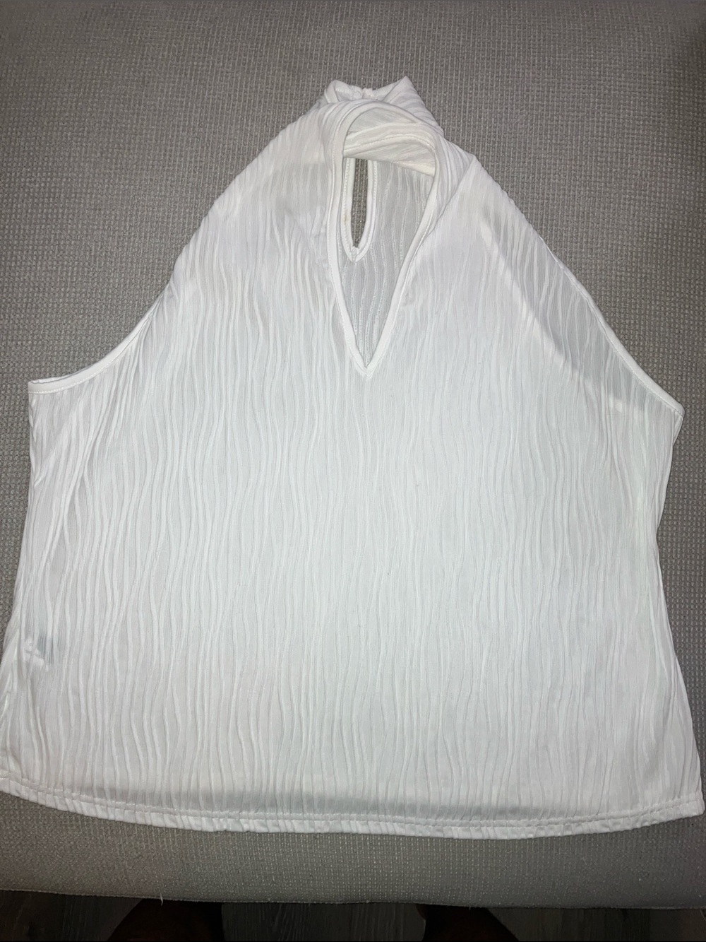 SHEIN White Textured Halter Tank Top